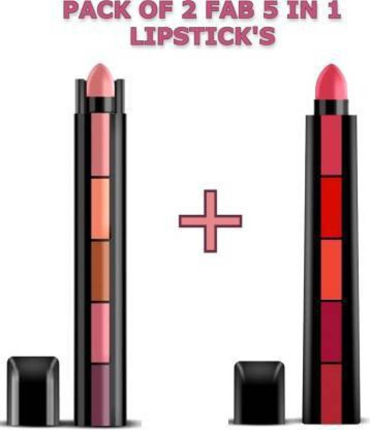 TheTopNotch Fab Combo Of Red Edition + Nude Edition Fab 5 In 1 Creamy Matte Finish Lipstick Price in India