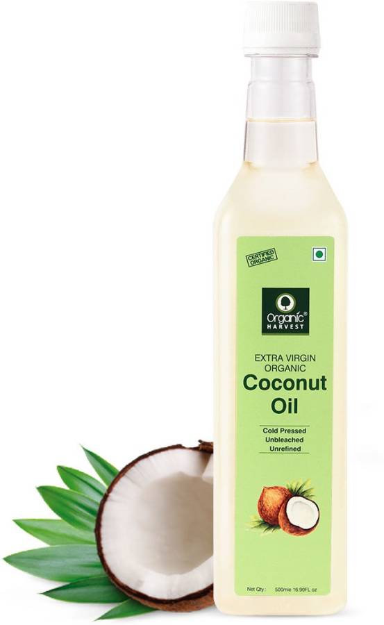 Organic Harvest Cold Pressed Extra Virgin Coconut Oil For Men & Women | Ideal For All Type Skin & Hair Growth | Unbleached & Unrefined | Sulphate & Paraben free Hair Oil Price in India