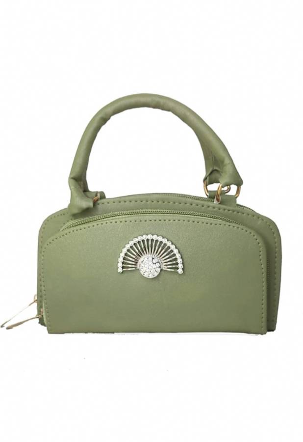 Casual, Party, Formal Green  Clutch  - Regular Size Price in India