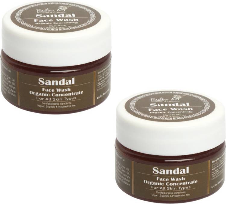 RUSTIC ART Sandal Concentrate 50 g (pack of 2) Face Wash Price in India