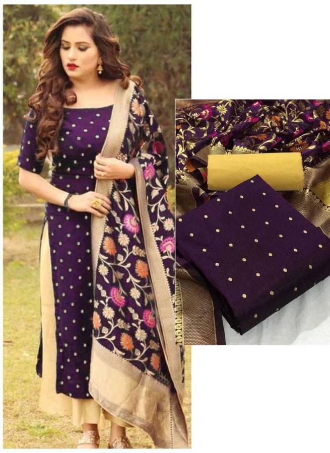 Jacquard Applique Salwar Suit Material Price in India