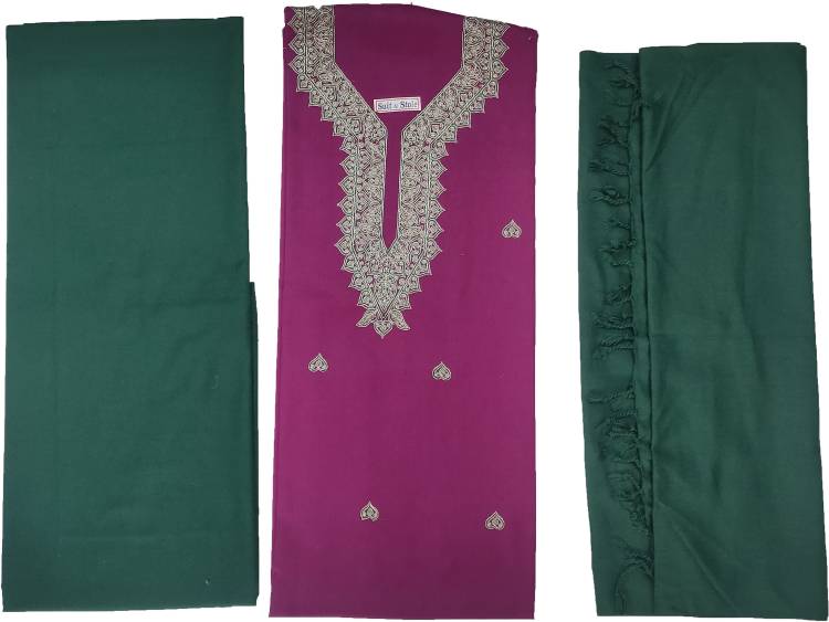 Unstitched Wool Salwar Suit Material Embroidered Price in India