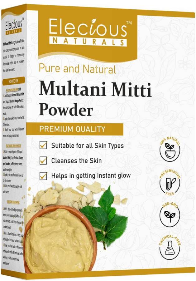 Elecious Multani Mitti powder for Face Pack | Fuller's Earth , Bentonite Clay Price in India