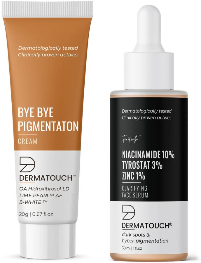 Dermatouch Bye Bye Pigmentation Removal Cream & Fix it with 10% Niacinamide Serum Combo - (Pack of 2) Price in India