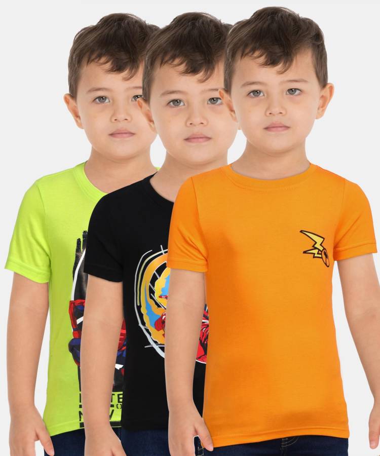Boys Graphic Print Pure Cotton T Shirt Price in India