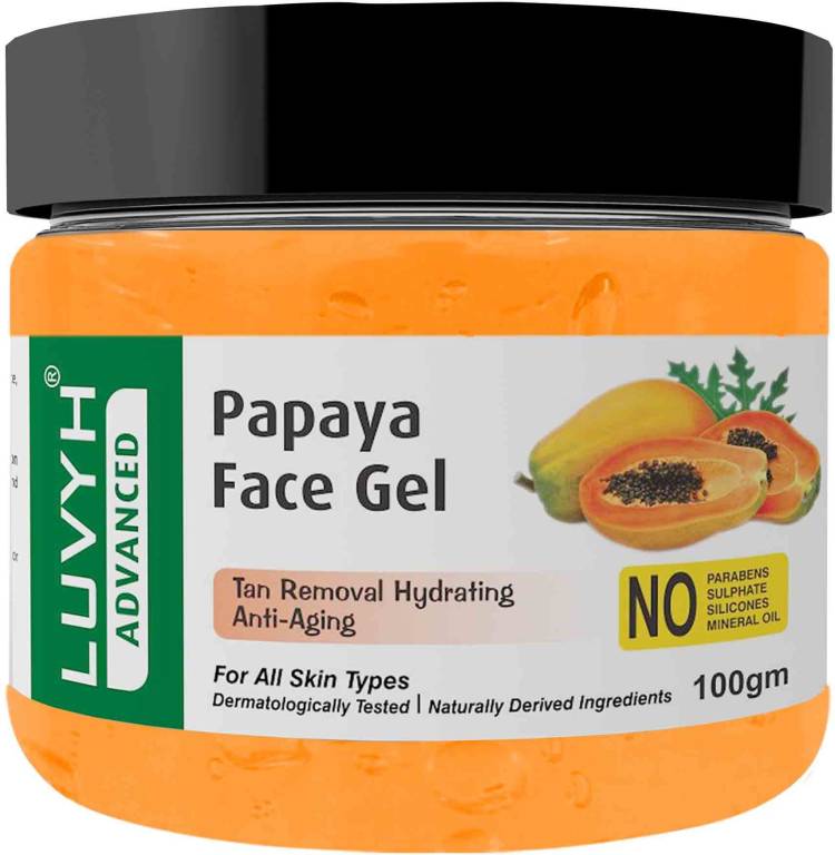 LUVYH Papaya Depigmentation Blemish Face Massage Gel (100g) for Spot Removal, Brightening & Lightening With Papaya Extracts for All Skin Types No Parabens, No Mineral Oil, No Sulphate, No Silicone Price in India