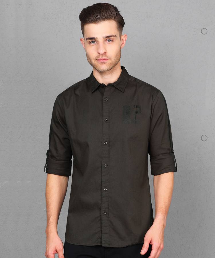 Men Slim Fit Solid Casual Shirt Price in India