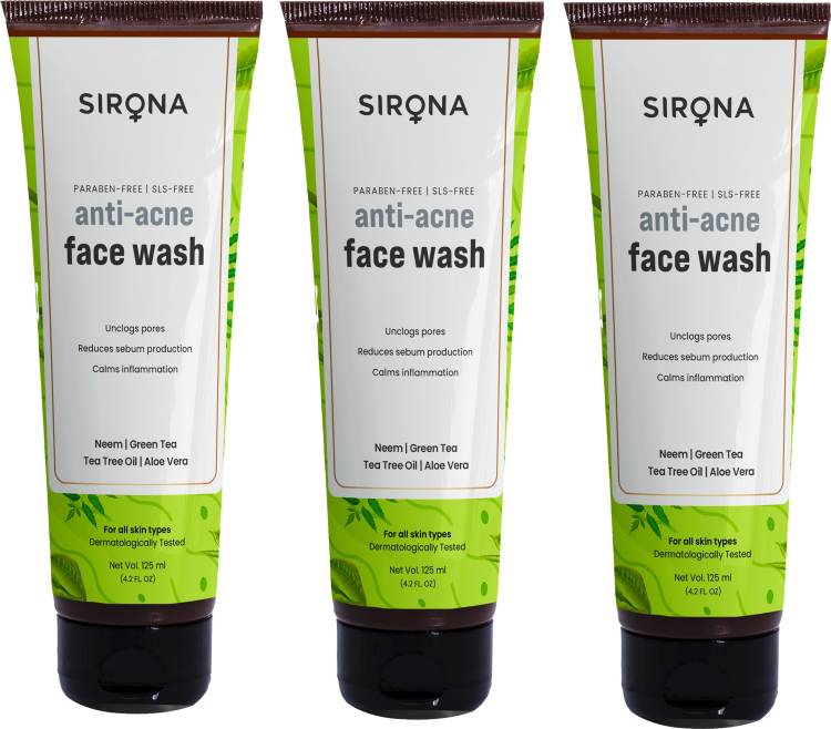 SIRONA Paraben Free Anti Acne, Reduces Sebum Production & Calms Inflammation Neem Face Wash Price in India