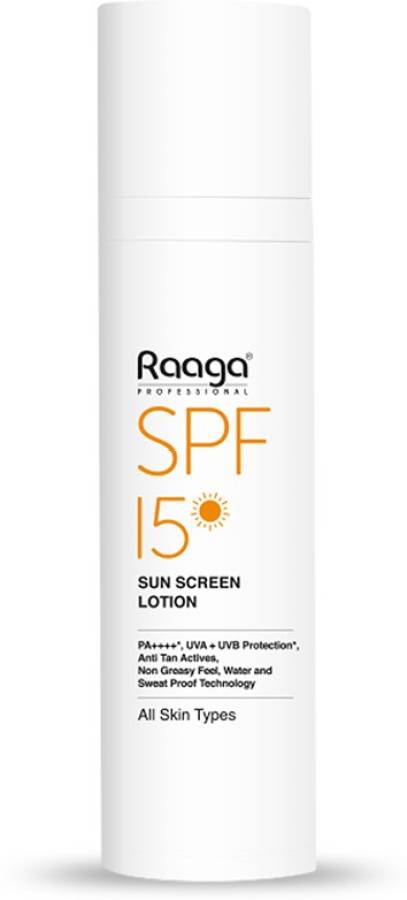 RAAGA PROFESSIONAL SPF 15 PA++++ Sunscreen Lotion, All Skin Types, 55 ml - SPF 15 PA++++ Price in India