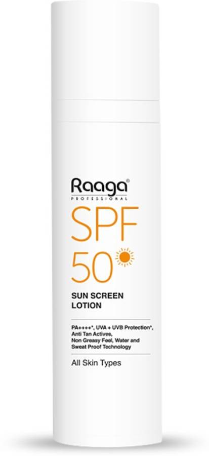 RAAGA PROFESSIONAL SPF 50 PA++++ Sunscreen Lotion, All Skin Types, 55 ml - SPF 50 PA++++ Price in India