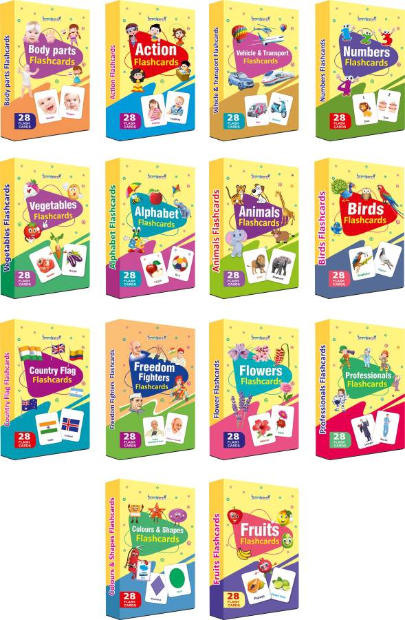 gurukanth Alphabets, Fruits, vegetables, Colors and Shapes, Birds, Animals, Professions, Numbers, Body Parts, Actions, Vehicles, World Country Flags, Freedom Fighters, Flowers Flash Cards Early Learning Flash Cards For Kids Easy & Fun way of Learning-2yr