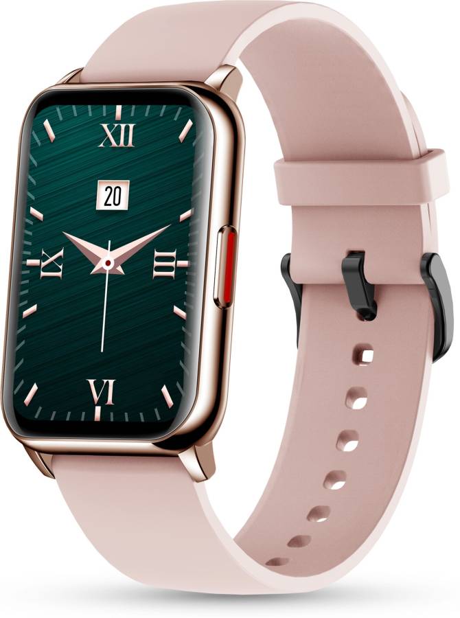 Pebble Aspire Unisex 2.5D Curved Screen Smartwatch with Female Cycle Tracker Rose Gold Smartwatch Price in India