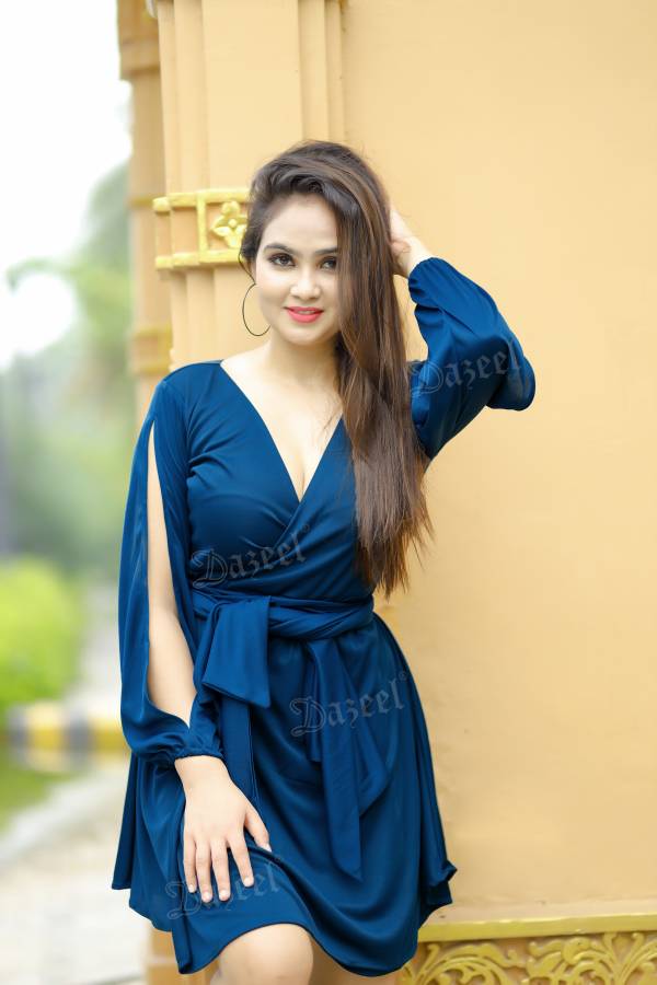 Women Wrap Blue Dress Price in India