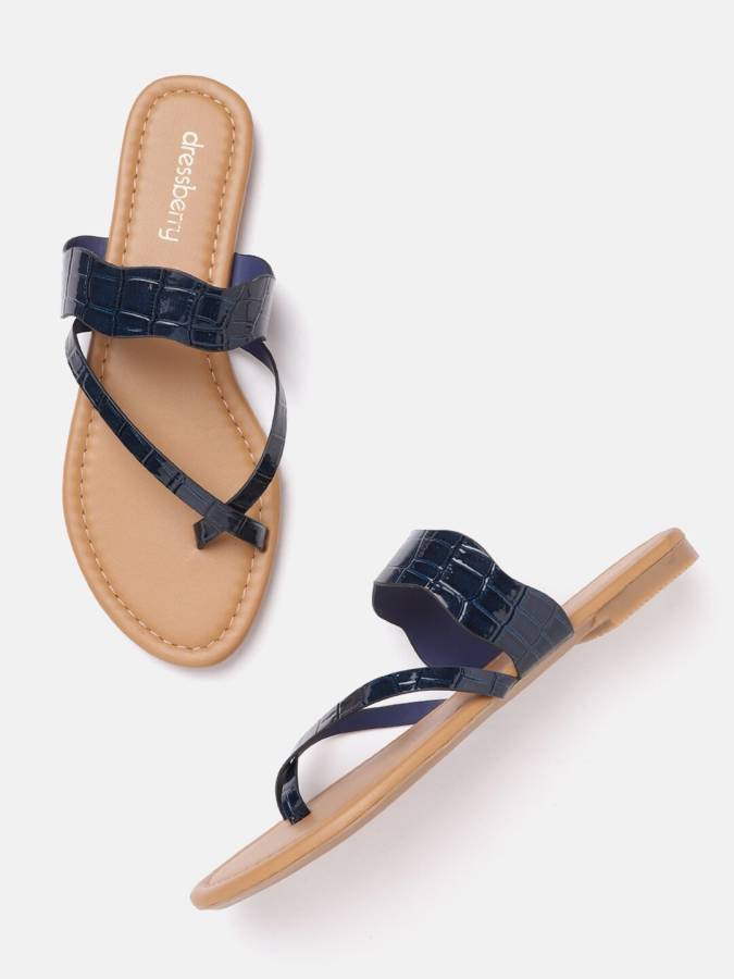 Women Navy Flats Sandal Price in India