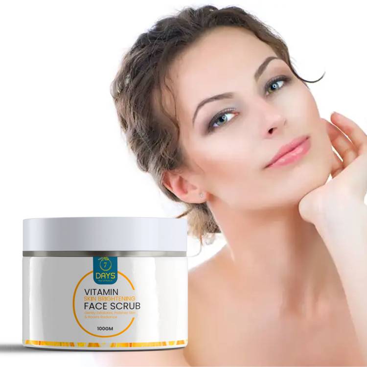 7 Days Vitamin C Natural Face Scrub Tan Removal Repair Damage Caused By Sun Acne And Pimples pigmentation Free Skin Anti ageing  Scrub Price in India