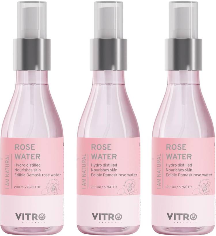 Vitro Naturals Pure Rose Water Spray|Premium Gulab Jal For Face Toner, SkinToner, MakeupRemover Men & Women Price in India