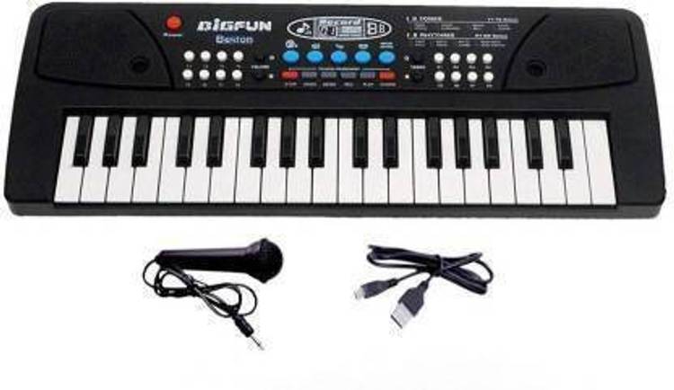 HK Toys Kids Musical Instrument 37 Keys Toy Music Piano Keyboard with Microphone