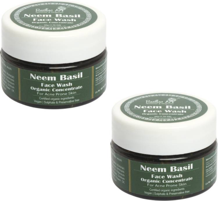 RUSTIC ART Neem Basil Concentrate 50 g (pack of 2) Face Wash Price in India