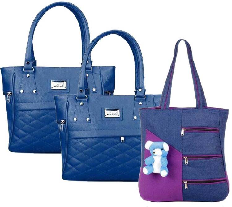 Women Blue, Purple Hand-held Bag - Regular Size Price in India