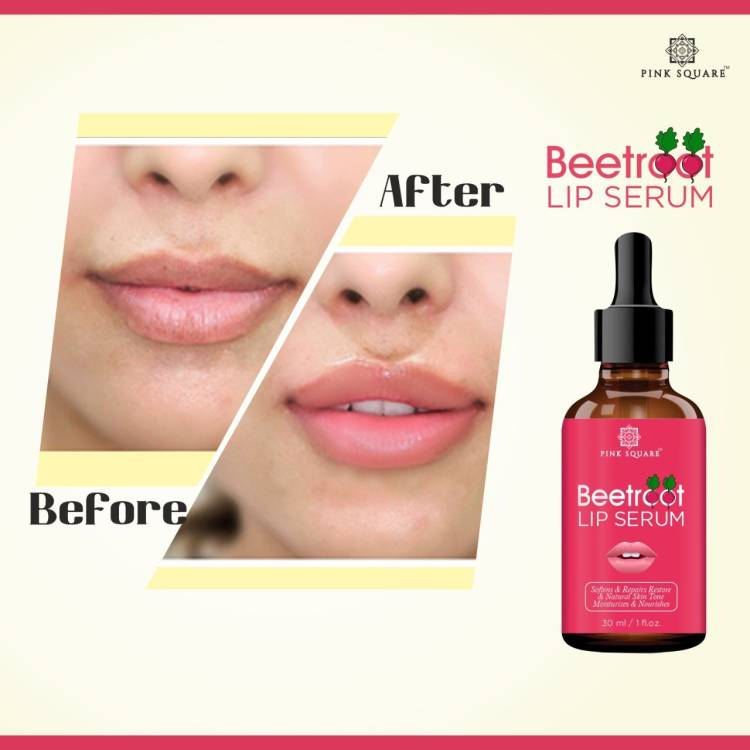 Pink Square Beetroot Lip Serum For Lightening & Brightening Dark Lips - Beetroot 30ml (30ml) Price in India