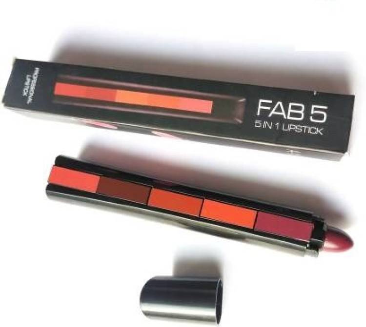 Kiss Beauty MATTE FINISH FAB5 5 IN 1 LIPSTICK FOR WOMEN ( MULTICOLOUR, 5 IN 1 LIPSTICK, 7.5G) (MULTICOLOUR, 7.5 g) Price in India