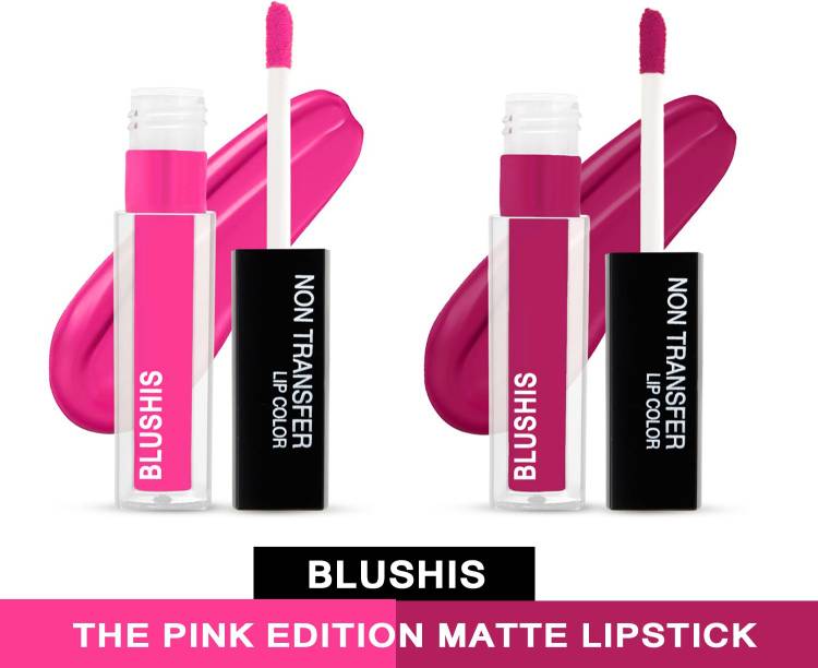 BLUSHIS The Pink Editon Liquid Matte Lipstick Combo of 2 Price in India