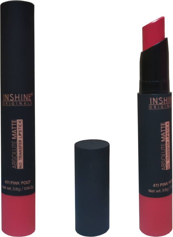 INSHINE ORIGINALS Matte Non Transfer Lipstick Pink Pout S411 Price in India