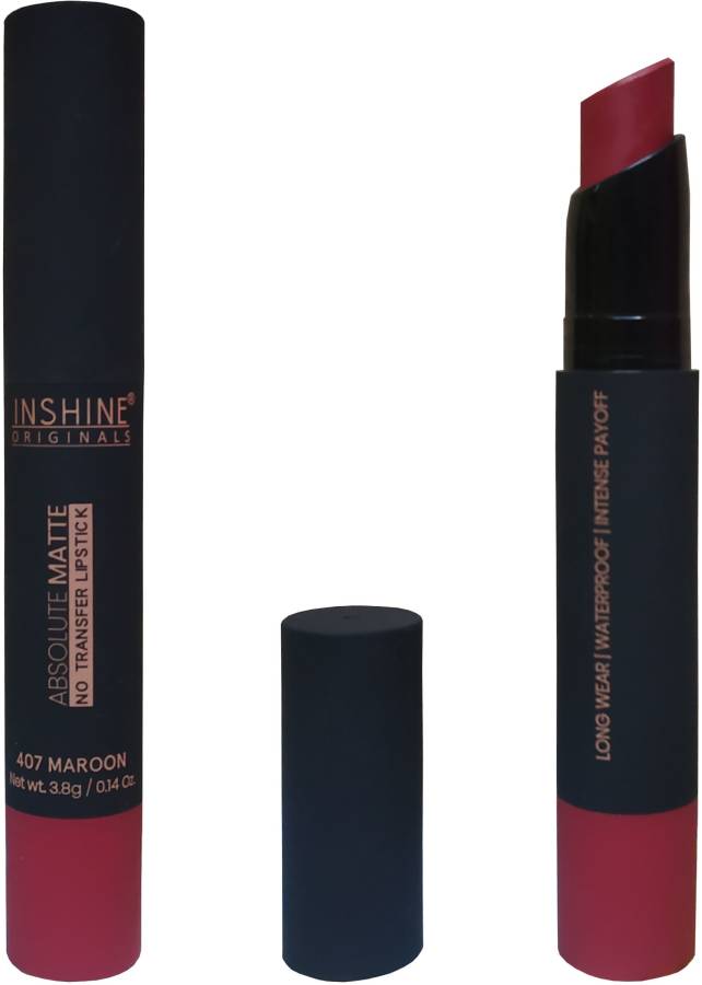 INSHINE ORIGINALS Matte Non Transfer Lipstick Maroon S407 Price in India