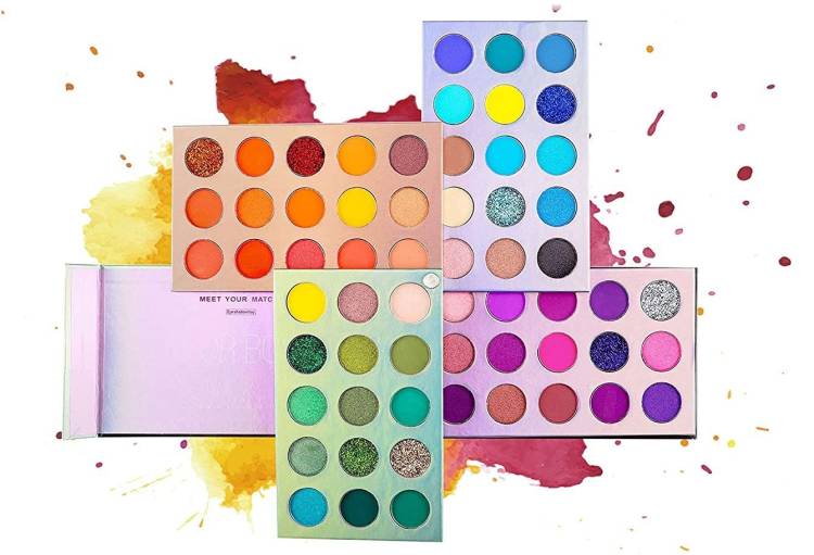 Huda Girl Beauty 60 Color Eyeshadow Palette Color Board Makeup Palette + 7 PCS Eye Brushes Makeup Set Shimmer Matte Glitter Metallic Eye Shadow Highly Pigmented All In One Make Up Pallet Long Lasting Waterproof 80 g Price in India