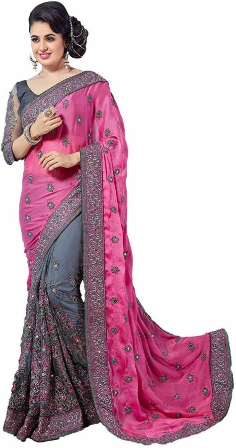 Embellished Bollywood Georgette, Net Saree Price in India