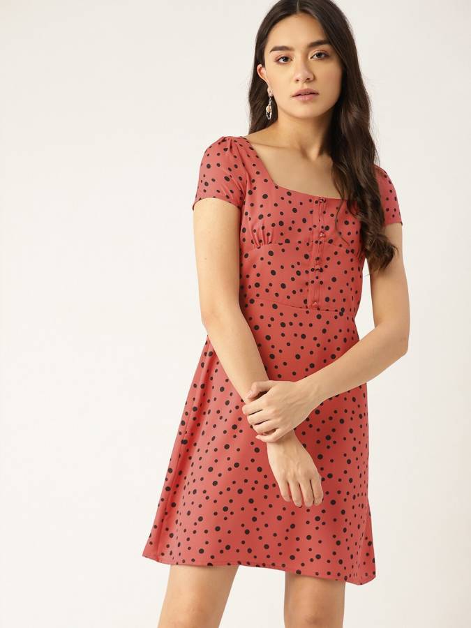Women A-line Pink Dress Price in India
