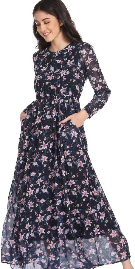 Women Maxi Black Dress Price in India