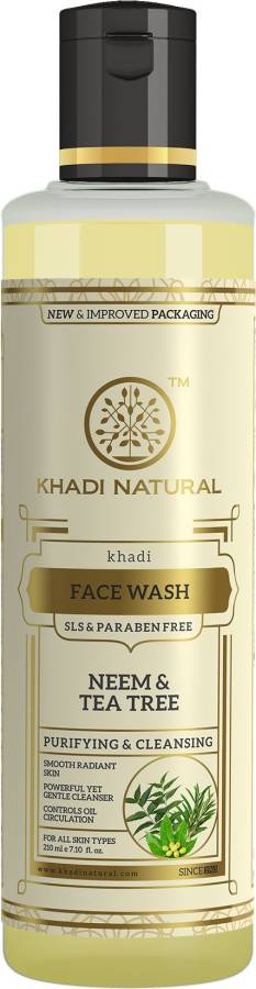 KHADI NATURAL Neem & Teatree |SLS & Paraben Free| Anti-acne|Cleansing Face Wash Price in India