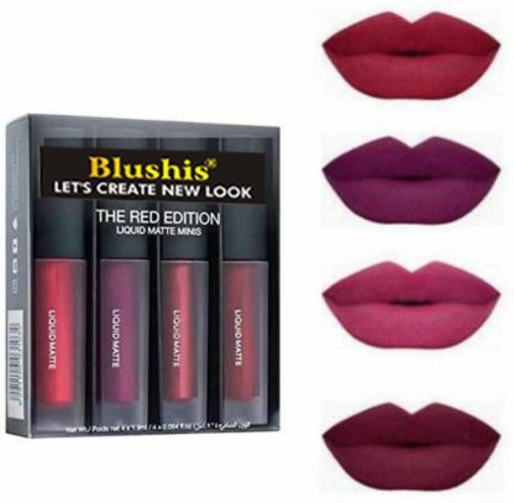 BLUSHIS nsta Beauty Sensational Liquid Matte Lipsticks 4 Piece Combo Pack Of 4 Price in India