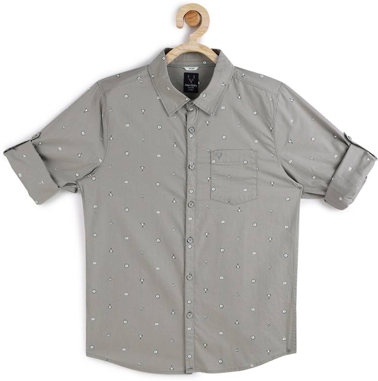 Boys Regular Fit Printed Button Down Collar Casual Shirt Price in India