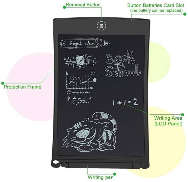 Prekrasna LCD Writing Board Slate Drawing Record Notes Digital Notepad with Pen Handwriting Pad Paperless Graphic Tablet for Kids at Home School, Writing Pads, Writing Tablet (8.5 inch) (Multicolor)
