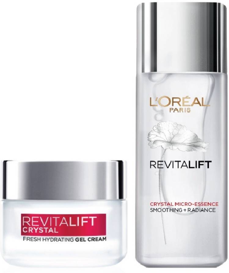L'Oréal Paris Revitalift Crystal Salicylic Acid Skincare Regime Combo with Crystal Micro-Essence, 65 ml + Crystal Gel Cream, 15 ml Skincare Combo Price in India