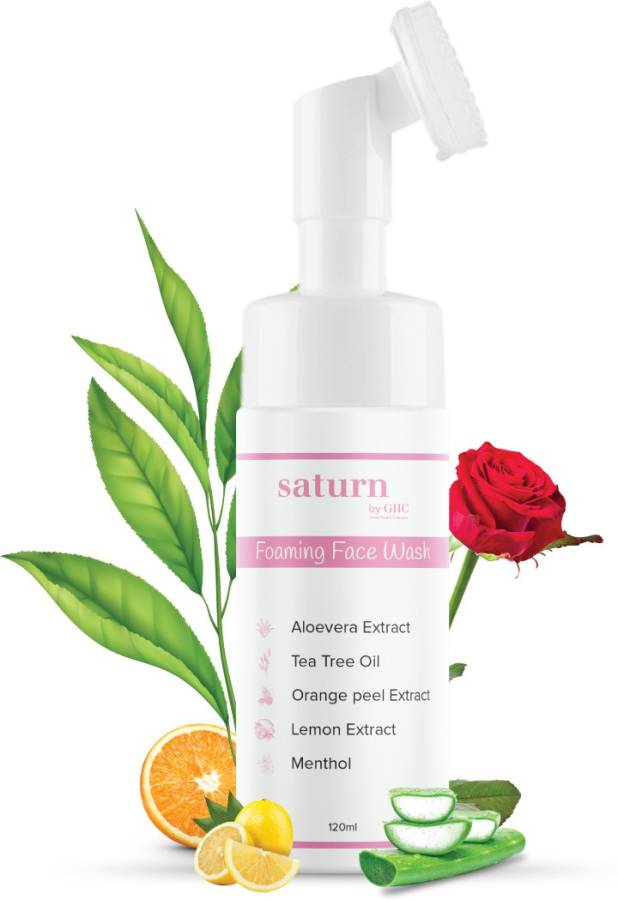 saturn by ghc Foaming  With Aloe Vera Extract and Tea Tree Oil For Skin Nourishment , Prevents Oiliness and Gives Glowing Skin Face Wash Price in India
