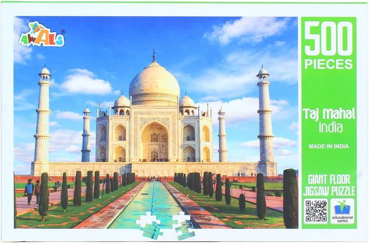 supermarche Giant Floor Jigsaw Puzzle Fun Puzzles for Kids for Age 10+ and for Adults Educational 500 Pieces Puzzle Games for Focus, Memory Building, Mental Boost (Taj Mahal India)