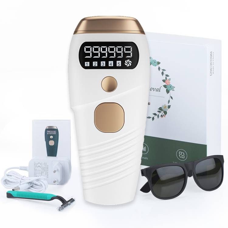 ClothyDeal IPL Ultra Laser Hair Removal Equipment 999999 Flashes Painless Permanent Laser Hair Removal for Armpits/Legs/Arms/Face/Bikini Line Remover Use in Home Travel Device Corded Epilator Price in India