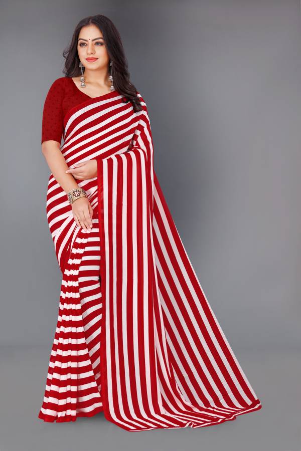 Striped Daily Wear Georgette Saree Price in India