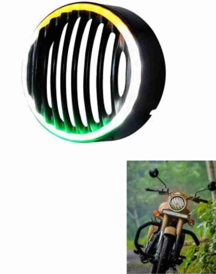 AIRSKY Headlight Grill Tiranga Style led Light with Heavy PVC Plastic