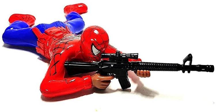 SNM97 Crawling Action Spiderman Toy Lights and Sound Crawls with Gun & Shooting Sound