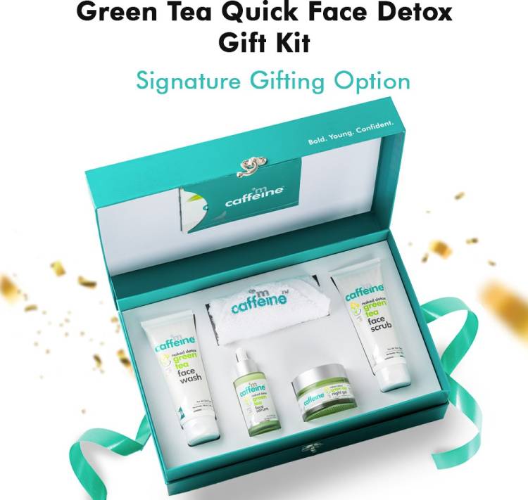 MCaffeine Green Tea Quick Face Detox Gift Set | Dirt Removal, Exfoliation, Hydration | Face Wash, Face Scrub, Face Serum, Night Gel | Paraben & SLS Free Price in India