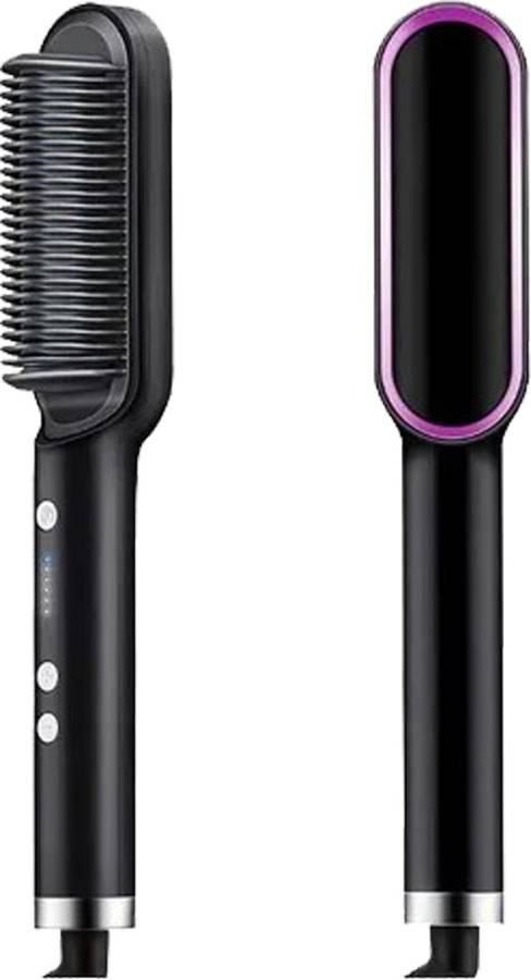 NID SAYONA (BLACK) Hair Straightning Comb with Smart Temperature Control with Hair Protection Guard Tempereture 130-200 for Men & Women Hair Straightener Brush Price in India