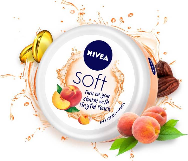 NIVEA Soft Light Moisturizer Cream, Playful Peach, with Vitamin E & Jojoba Oil Price in India