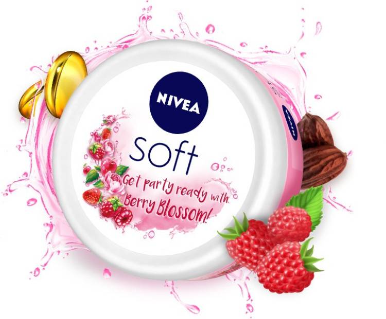 NIVEA Soft Light Moisturizing Cream, Berry Blossom Fragrance, with Vitamin E & Jojoba Oil (Face & Body Cream) Price in India