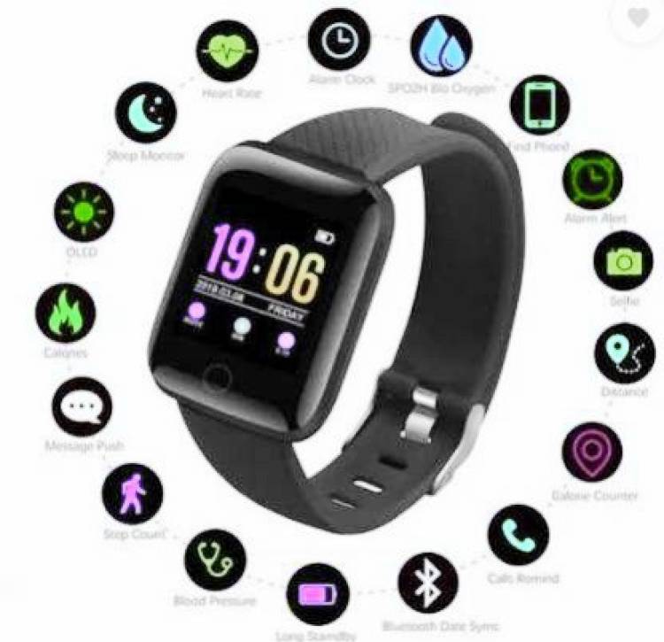 Fusion Tech ID116plus smart fitness black bracelet Smartwatch Price in India