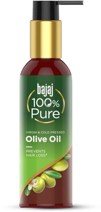 Bajaj 100% Pure Olive Oil - Virgin & Cold Pressed Oil for Hair & Skin - Prevents Hair Loss Hair Oil Price in India