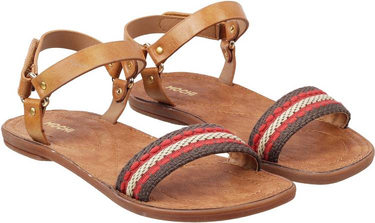 Women Tan Flats Sandal Price in India